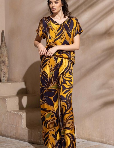 Шелковая пижама с ярким принтом Mia-Amore MARCELA 4545, Цвет: мультицвет, Размеры: S, изображение 3