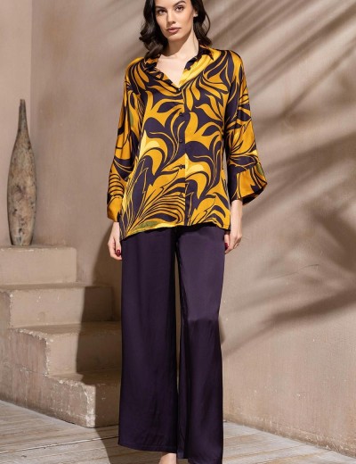 Шёлковая пижама с брюками Mia-Amore MARCELA 4546, Цвет: мультицвет, Размеры: S, изображение 3