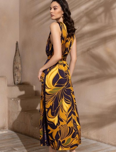 Длинный шелковый сарафан Mia-Amore MARCELA 4548, Цвет: мультицвет, Размеры: S, изображение 2