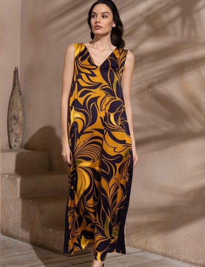 Длинный шелковый сарафан Mia-Amore MARCELA 4548, Цвет: мультицвет, Размеры: S, изображение 3