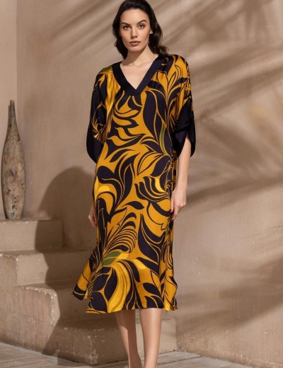 Свободная туника из шёлка Mia-Amore MARCELA 4549, Цвет: мультицвет, Размеры: 2XL/3XL, изображение 3