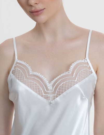 Короткая шелковая сорочка Mia-Amore REGINA 3900 белый, Цвет: белый, Размеры: 3XL, изображение 3 Короткая шелковая сорочка Mia-Amore REGINA 3900 белый, Цвет: белый, Размеры: 3XL, изображение 3