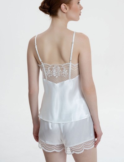 Пижама с шортами шёлковая Mia-Amore REGINA 3902 белый, Цвет: белый, Размеры: L, изображение 2 Пижама с шортами шёлковая Mia-Amore REGINA 3902 белый, Цвет: белый, Размеры: L, изображение 2