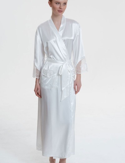 Шелковый халат макси Mia-Amore REGINA 3909 белый, Цвет: белый, Размеры: 2XL/3XL, изображение 4 Шелковый халат макси Mia-Amore REGINA 3909 белый, Цвет: белый, Размеры: 2XL/3XL, изображение 4