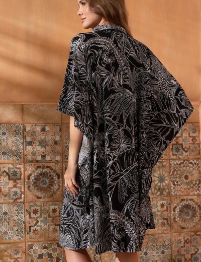 Оригинальная рубашка-халат Mia-Amore SERENGETI 5500, Цвет: черный, Размеры: 2XL/3XL, изображение 2