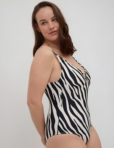 Совместный корректирующий купальник Ysabel Mora ANTAO 83076, Цвет: черный/белый, Размеры: 85C, изображение 3