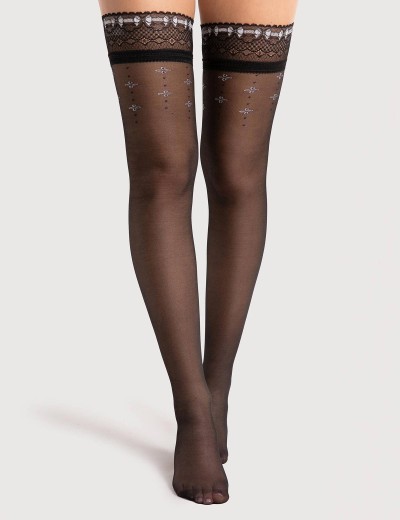 Чулки с кружевной коронкой Fiore 4102/O REVEIL 20 den, Цвет: черный, Размеры: 2, изображение 2
