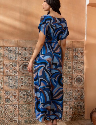 Длинная шёлковая туника Mia-Amore SAINT-TROPEZ 4604, Цвет: синий, Размеры: 4XL/5XL, изображение 2