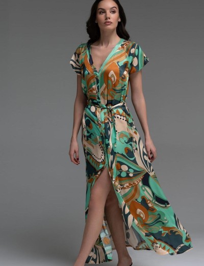 Длинный халат на пуговицах Mia-Amore CAPRI 4561, Цвет: мультицвет, Размеры: 2XL, изображение 3