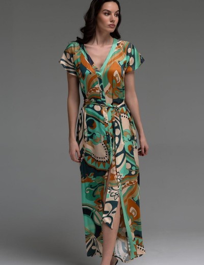 Длинный халат на пуговицах Mia-Amore CAPRI 4561, Цвет: мультицвет, Размеры: 2XL, изображение 4