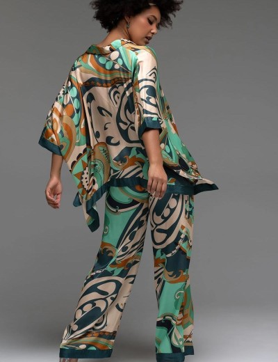 Оригинальный комплект из шёлка с вискозой Mia-Amore CAPRI 4566, Цвет: мультицвет, Размеры: 4XL, изображение 2