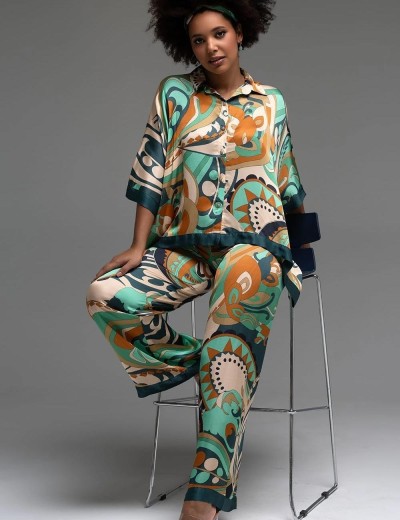 Оригинальный комплект из шёлка с вискозой Mia-Amore CAPRI 4566, Цвет: мультицвет, Размеры: 4XL, изображение 4