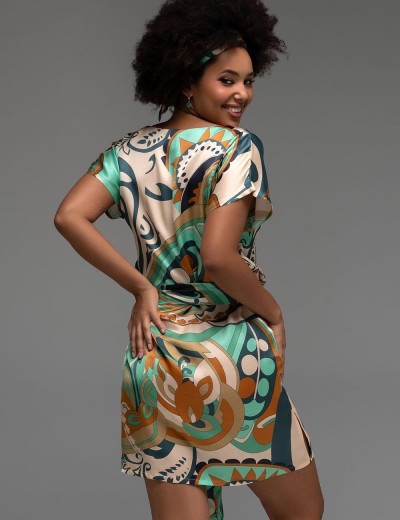 Короткая туника из шёлка с вискозой Mia-Amore CAPRI 4567, Цвет: мультицвет, Размеры: S/M, изображение 2