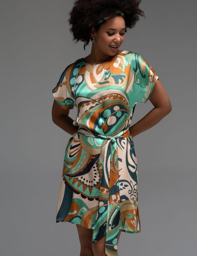 Короткая туника из шёлка с вискозой Mia-Amore CAPRI 4567, Цвет: мультицвет, Размеры: S/M, изображение 4