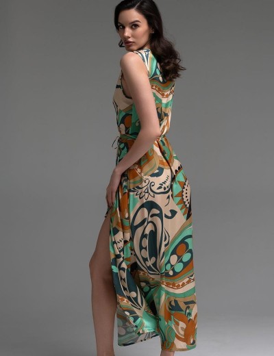 Длинный шелковый сарафан Mia-Amore CAPRI 4569, Цвет: мультицвет, Размеры: M, изображение 2