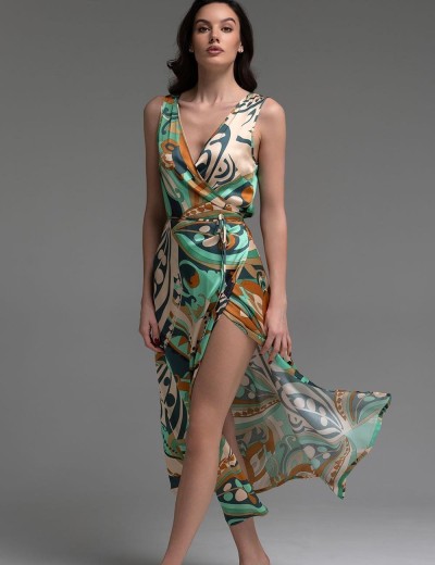 Длинный шелковый сарафан Mia-Amore CAPRI 4569, Цвет: мультицвет, Размеры: M, изображение 3