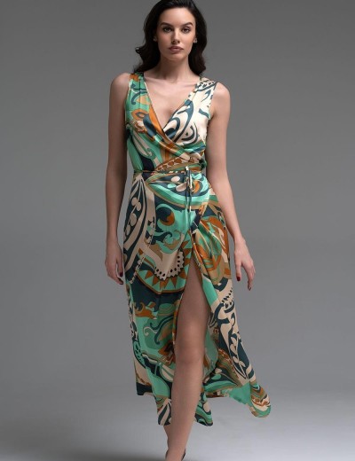 Длинный шелковый сарафан Mia-Amore CAPRI 4569, Цвет: мультицвет, Размеры: M, изображение 4