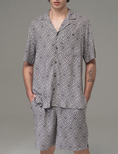 Мужская пижама с шортами Mia-Amore DAMASK 5259, Цвет: серый, Размеры: M, изображение 4