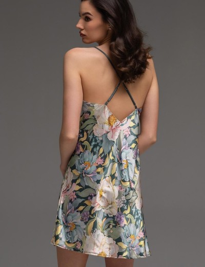 Шёлковая сорочка с цветами Mia-Amore EVANGELINA 4571, Цвет: мультицвет, Размеры: 2XL, изображение 2