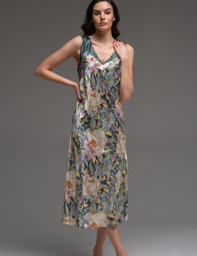 Длинная сорочка с цветочным принтом Mia-Amore EVANGELINA 4574, Цвет: мультицвет, Размеры: 3XL, изображение 3