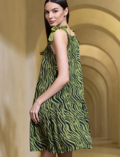 Короткий сарафан с оборкой Mia-Amore IRMA 4150, Цвет: оливковый, Размеры: 3XL, изображение 2