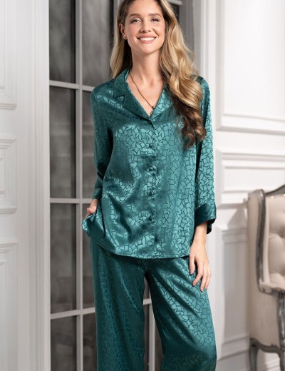 Атласный комплект Mia-Amore JOANNA 7314 изумрудный, Цвет: изумрудный, Размеры: S, изображение 3