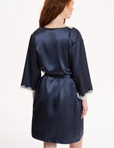 Атласный халат-кимоно Mia-Mella JULIA CHARME 8733 черника, Цвет: черника, Размеры: S/M, изображение 2