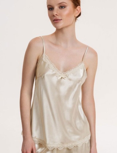 Атласный комплект тройка Mia-Mella JULIA CHARME 8735 айвори, Цвет: айвори, Размеры: S, изображение 2