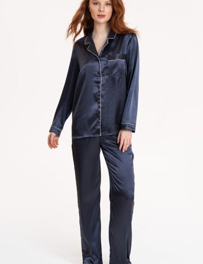 Пижама атласная Mia-Mella JULIA CHARME 8736 черника, Цвет: черника, Размеры: M, изображение 3