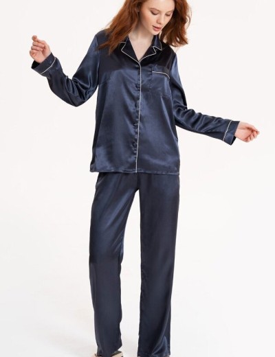 Пижама атласная Mia-Mella JULIA CHARME 8736 черника, Цвет: черника, Размеры: M, изображение 4