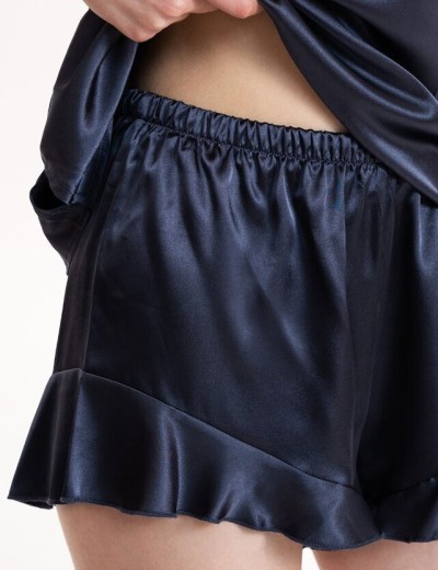 Атласная пижама с рюшами Mia-Mella JULIA CHARME 8754 черника, Цвет: черника, Размеры: S, изображение 3