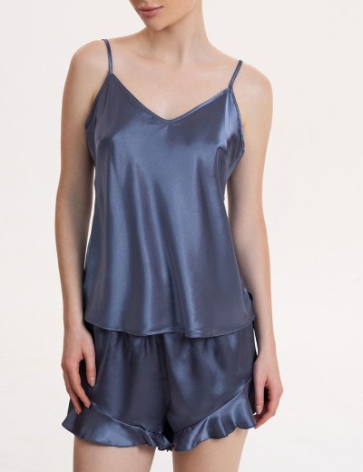 Атласная пижама с рюшами Mia-Mella JULIA CHARME 8754 дельфин, Цвет: дельфин, Размеры: S, изображение 4