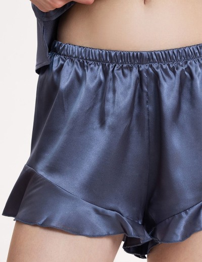 Атласная пижама с рюшами Mia-Mella JULIA CHARME 8754 дельфин, Цвет: дельфин, Размеры: S, изображение 3