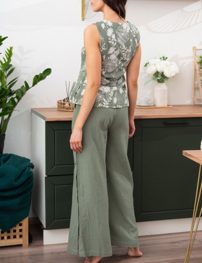 Хлопковый брючный комплект Mia-Amore MARIBEL 5486, Цвет: оливковый, Размеры: L, изображение 2