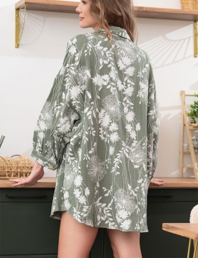 Короткая рубашка из хлопка Mia-Amore MARIBEL 5488, Цвет: оливковый, Размеры: 3XL, изображение 3