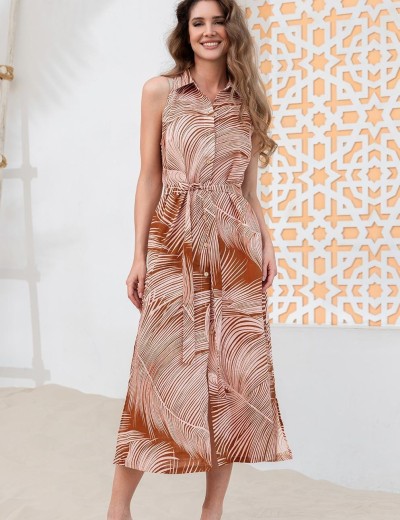 Рубашка-халат на пуговицах Mia-Amore PASADENA 5544, Цвет: карамельный, Размеры: L, изображение 3