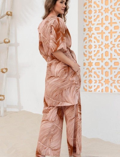 Брючный комплект с удлинённой рубашкой Mia-Amore PASADENA 5546, Цвет: карамельный, Размеры: 2XL, изображение 2