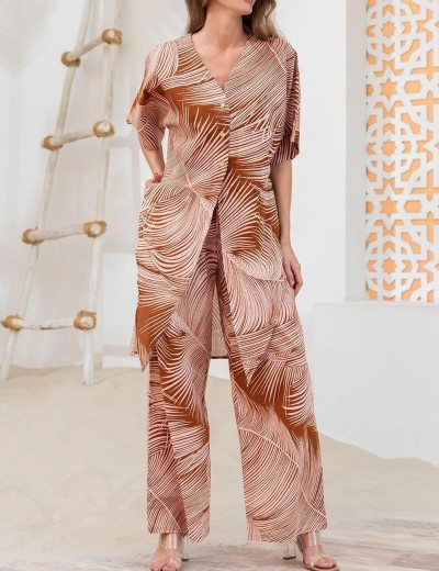 Брючный комплект с удлинённой рубашкой Mia-Amore PASADENA 5546, Цвет: карамельный, Размеры: 2XL, изображение 3