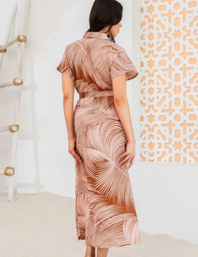 Халат из хлопка со льном Mia-Amore PASADENA 5548, Цвет: карамельный, Размеры: 3XL, изображение 2