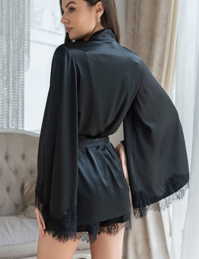 Комплект-тройка из натурального шелка Mia-Amore WINDSOR 3885 черный, Цвет: черный, Размеры: 2XL, изображение 2