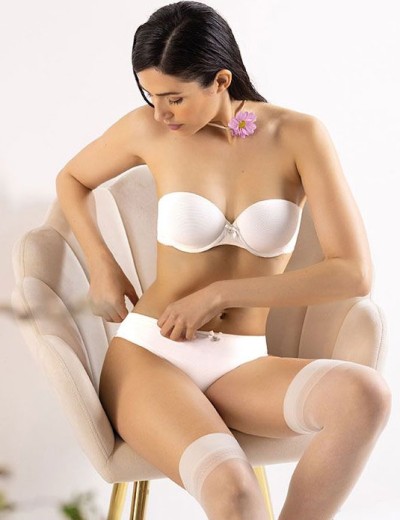 Бюстгальтер бандо с мягкими чашками Sielei DARLING 1880 bianco latte, Цвет: bianco latte (белый), Размеры: 75B, изображение 5