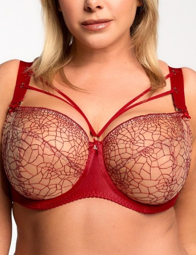 Бюстгальтер мягкий с вышивкой Bella Misteria CHIC TRAP soft, Цвет: красный, Размеры: 70F, изображение 3 Бюстгальтер мягкий с вышивкой Bella Misteria CHIC TRAP soft, Цвет: красный, Размеры: 70F, изображение 3