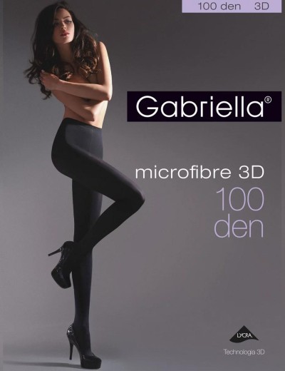 Непрозрачные колготки из микрофибры Gabriella 119 MICRO 3D 100 den, Цвет: чёрный, Размеры: 2, изображение 3
