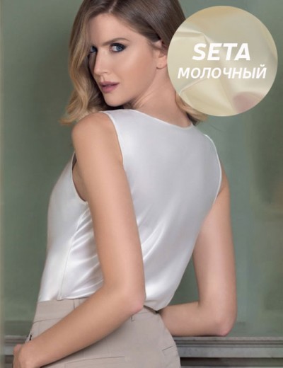Майка из атласа Leilieve C8701 seta, Цвет: seta (молочный), Размеры: 3XL, изображение 2