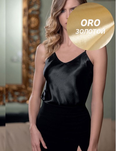 Золотистый атласный топ Leilieve C8901 oro, Цвет: oro (золотой), Размеры: 2XL, изображение 3