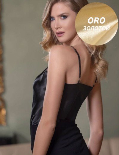 Золотистый атласный топ Leilieve C8901 oro, Цвет: oro (золотой), Размеры: 2XL, изображение 2