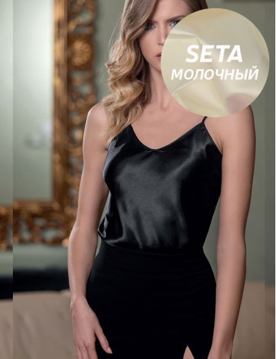 Молочный атласный топ Leilieve C8901 seta, Цвет: seta (молочный), Размеры: XL, изображение 3
