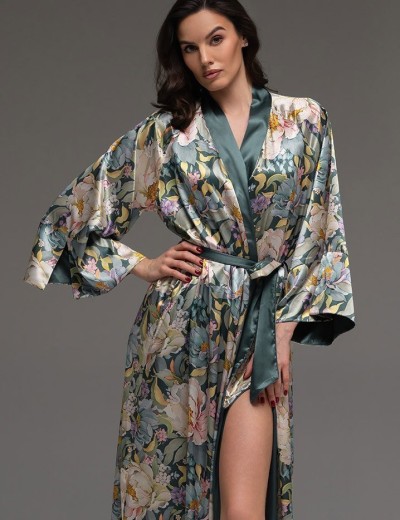 Длинный шёлковый халат Mia-Amore EVANGELINA 4579, Цвет: мультицвет, Размеры: 2XL/3XL, изображение 3