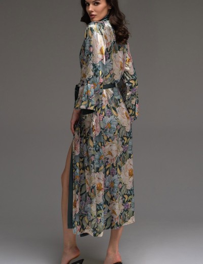 Длинный шёлковый халат Mia-Amore EVANGELINA 4579, Цвет: мультицвет, Размеры: 2XL/3XL, изображение 2