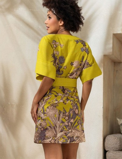 Туника из хлопка со льном Mia-Amore FIJI 5403, Цвет: лайм, Размеры: 4XL/5XL, изображение 4